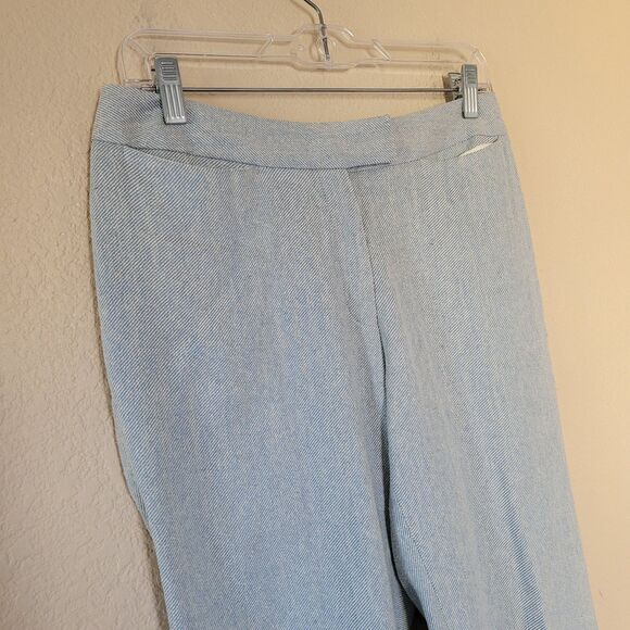 Ungaro Womens Linen Silk Mid Rise Dress Trousers Size 44 Tweed Italy Pockets - Picture 2 of 9